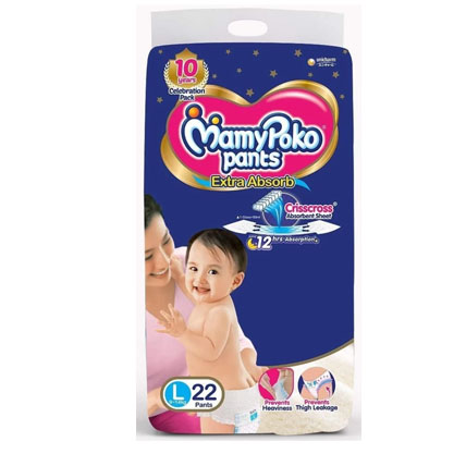 MamyPoko Baby Diapers Pants Extra Absorb Large